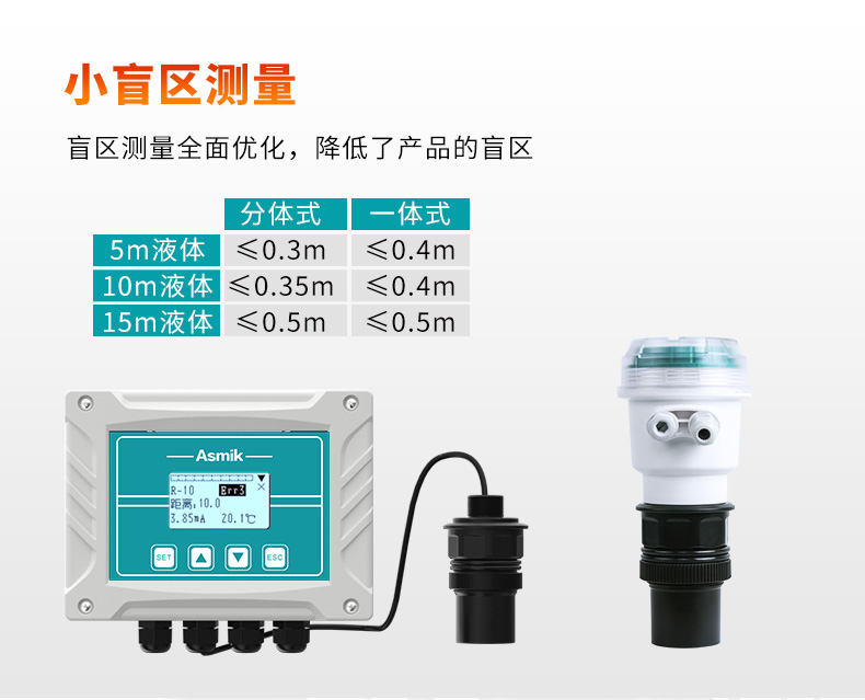 米科MIK-ULS-B分體式超聲波液位/物位計小盲區測量