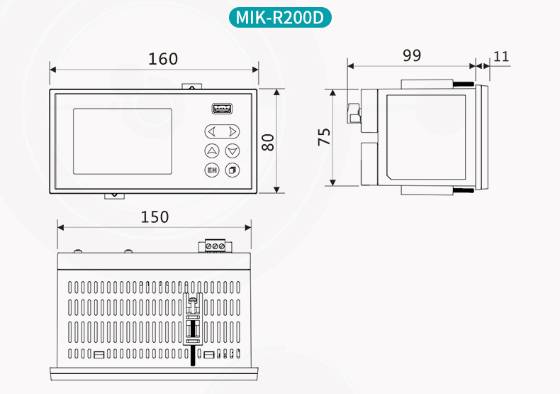 米科MIK-R200D無紙記錄儀產品尺寸