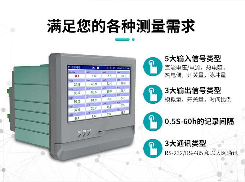 米科MIK-R8000A無紙記錄儀滿足各種測量需求